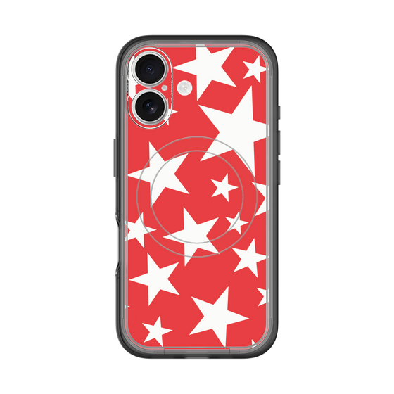 スリムプロテクションプレミアムケース with MagSafe［ Stars - Red ］