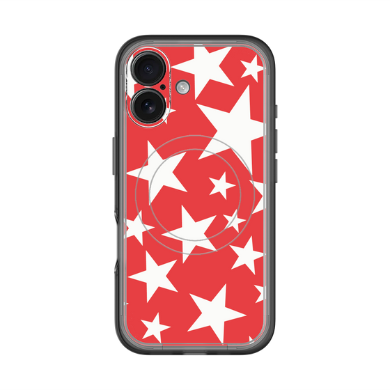 スリムプロテクションプレミアムケース with MagSafe［ Stars - Red ］