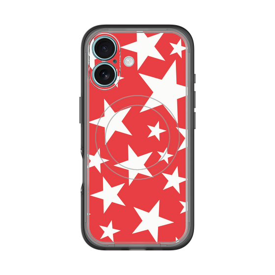 スリムプロテクションプレミアムケース with MagSafe［ Stars - Red ］