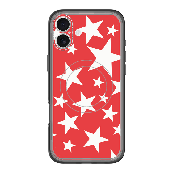スリムプロテクションプレミアムケース with MagSafe［ Stars - Red ］
