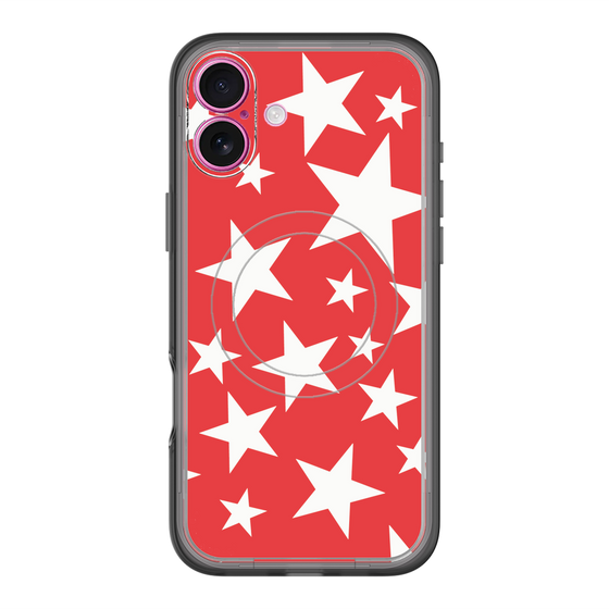 スリムプロテクションプレミアムケース with MagSafe［ Stars - Red ］