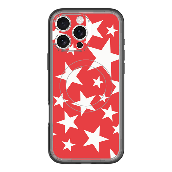 スリムプロテクションプレミアムケース with MagSafe［ Stars - Red ］