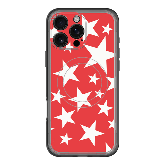 スリムプロテクションプレミアムケース with MagSafe［ Stars - Red ］