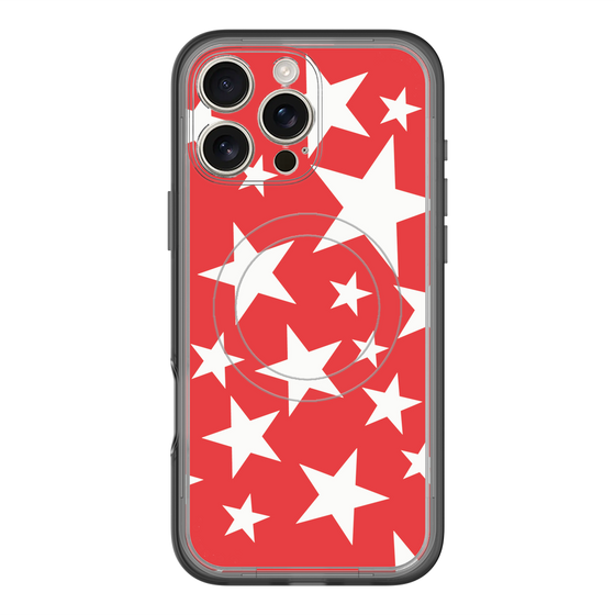 スリムプロテクションプレミアムケース with MagSafe［ Stars - Red ］