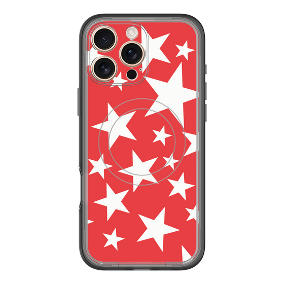 スリムプロテクションプレミアムケース with MagSafe［ Stars - Red ］