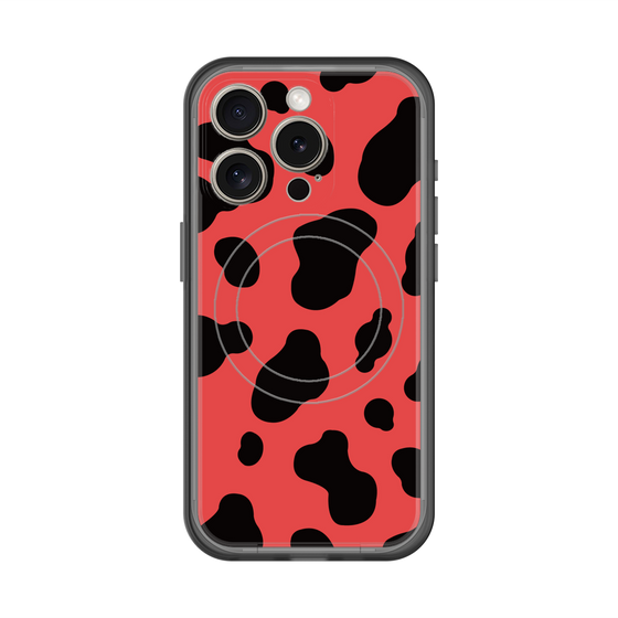 スリムプロテクションプレミアムケース with MagSafe［ Cow - Red ］