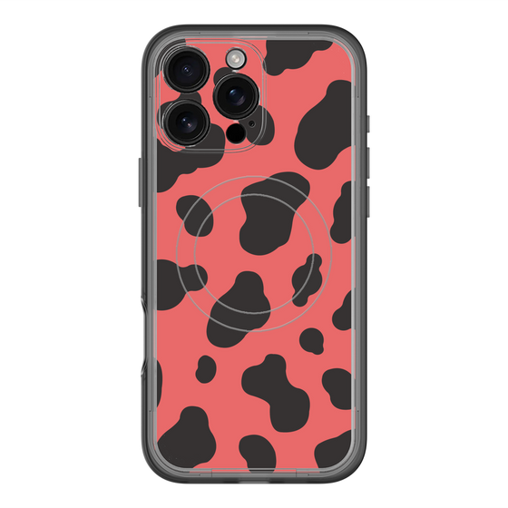 スリムプロテクションプレミアムケース with MagSafe［ Cow - Red ］