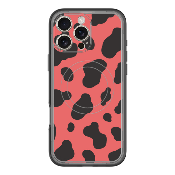スリムプロテクションプレミアムケース with MagSafe［ Cow - Red ］