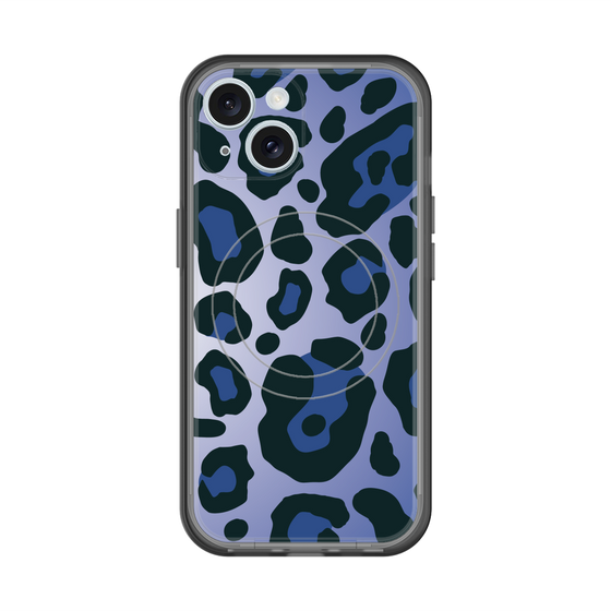 スリムプロテクションプレミアムケース with MagSafe［ Leopard - Blue ］