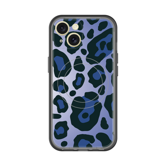 スリムプロテクションプレミアムケース with MagSafe［ Leopard - Blue ］