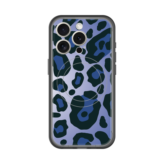 スリムプロテクションプレミアムケース with MagSafe［ Leopard - Blue ］