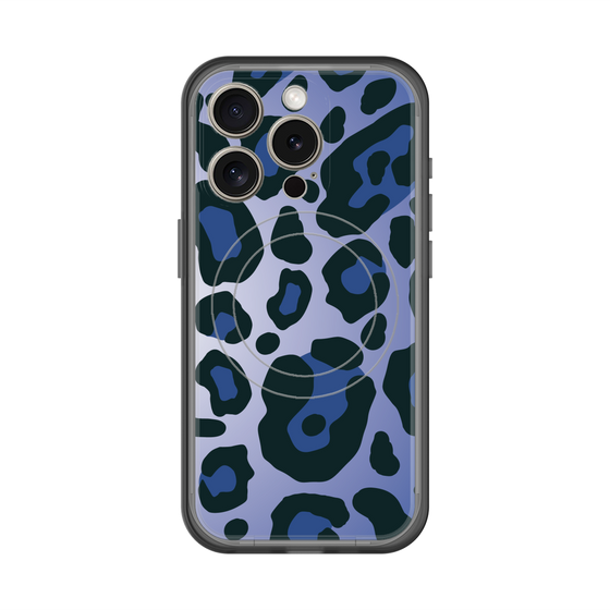 スリムプロテクションプレミアムケース with MagSafe［ Leopard - Blue ］