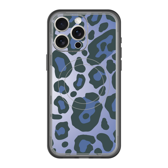 スリムプロテクションプレミアムケース with MagSafe［ Leopard - Blue ］