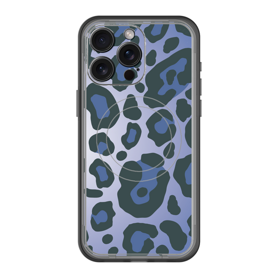 スリムプロテクションプレミアムケース with MagSafe［ Leopard - Blue ］