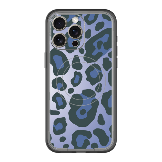 スリムプロテクションプレミアムケース with MagSafe［ Leopard - Blue ］