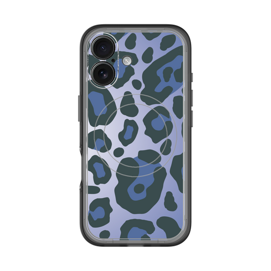 スリムプロテクションプレミアムケース with MagSafe［ Leopard - Blue ］