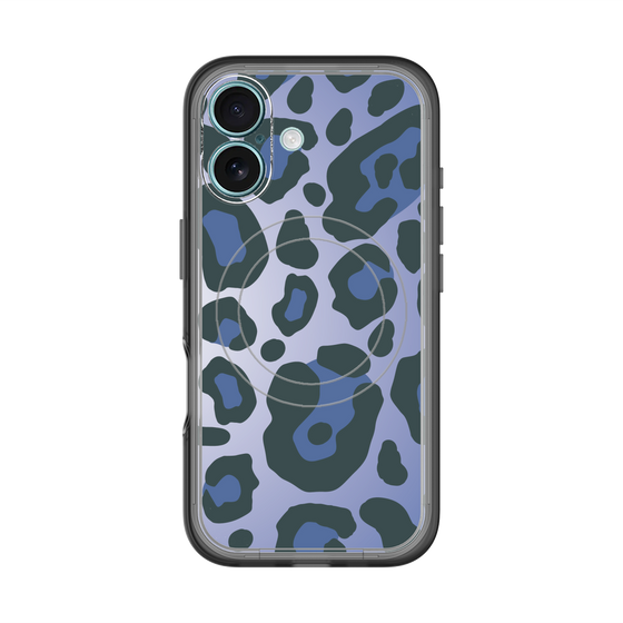 スリムプロテクションプレミアムケース with MagSafe［ Leopard - Blue ］