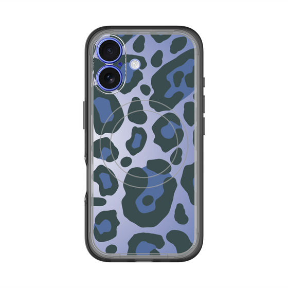 スリムプロテクションプレミアムケース with MagSafe［ Leopard - Blue ］