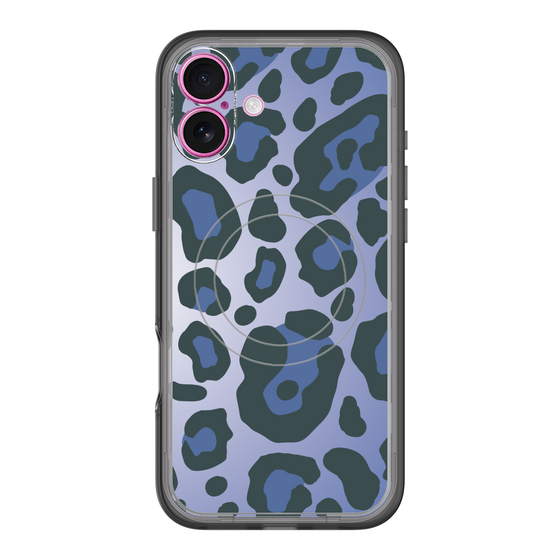 スリムプロテクションプレミアムケース with MagSafe［ Leopard - Blue ］