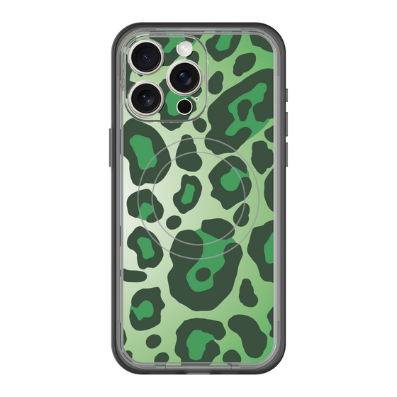 スリムプロテクションプレミアムケース with MagSafe［ Leopard - Green ］