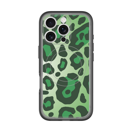 スリムプロテクションプレミアムケース with MagSafe［ Leopard - Green ］
