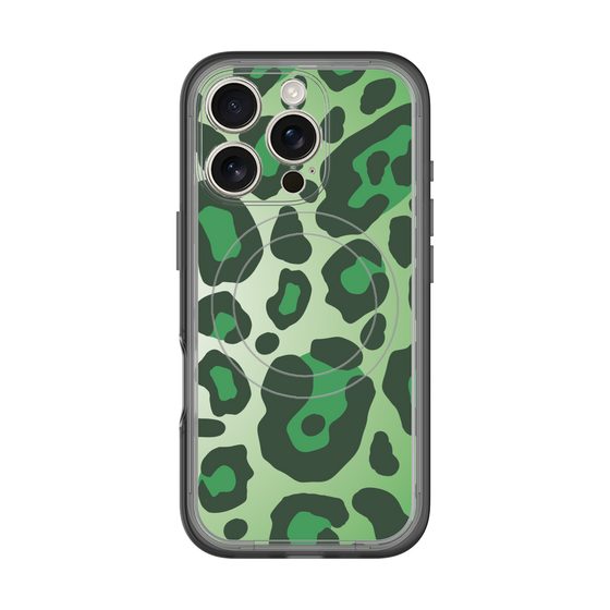スリムプロテクションプレミアムケース with MagSafe［ Leopard - Green ］