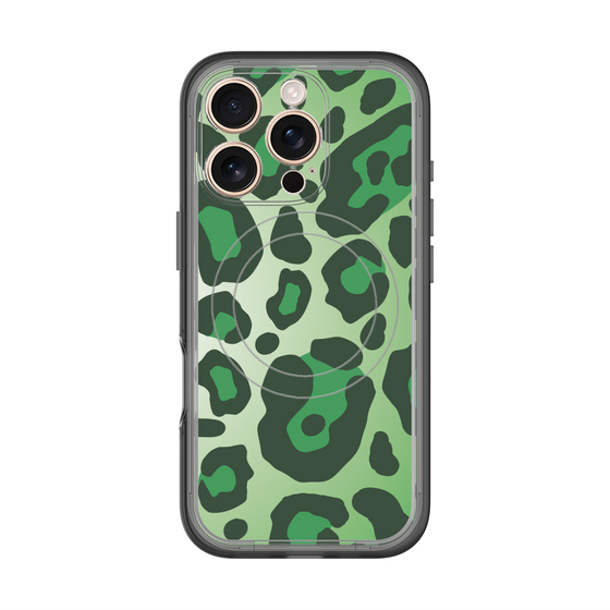 スリムプロテクションプレミアムケース with MagSafe［ Leopard - Green ］