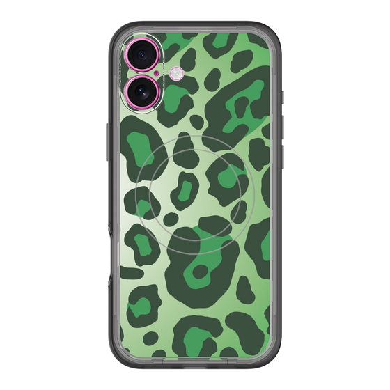 スリムプロテクションプレミアムケース with MagSafe［ Leopard - Green ］