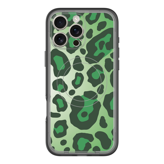 スリムプロテクションプレミアムケース with MagSafe［ Leopard - Green ］