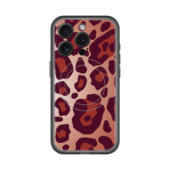 スリムプロテクションプレミアムケース with MagSafe［ Leopard - Red ］