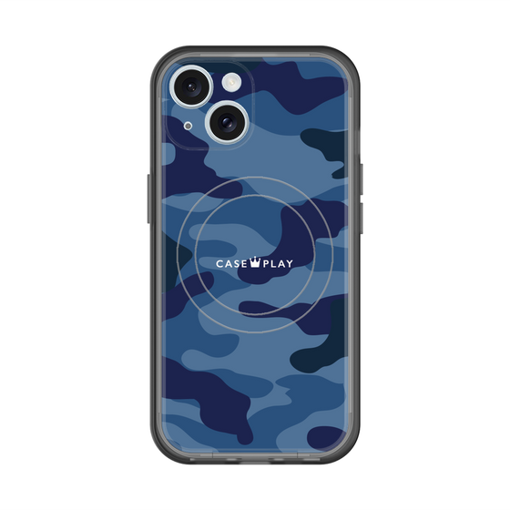 スリムプロテクションプレミアムケース with MagSafe［ Camouflage - Blue ］