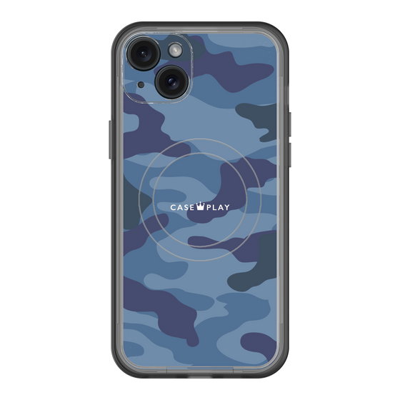 スリムプロテクションプレミアムケース with MagSafe［ Camouflage - Blue ］