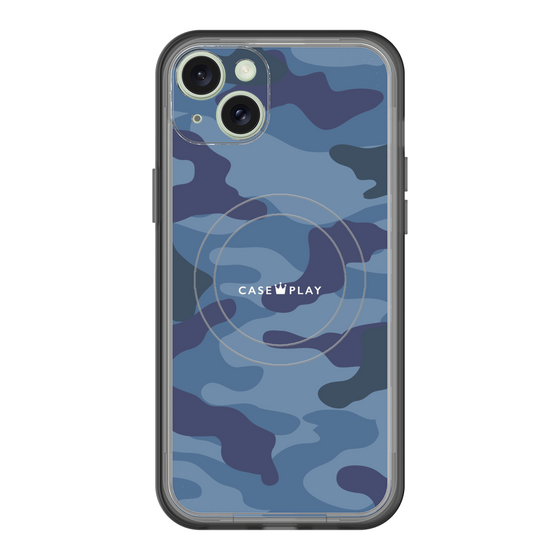 スリムプロテクションプレミアムケース with MagSafe［ Camouflage - Blue ］