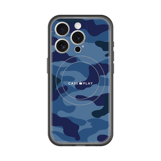スリムプロテクションプレミアムケース with MagSafe［ Camouflage - Blue ］