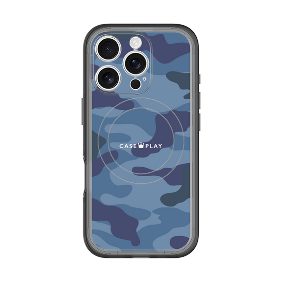 スリムプロテクションプレミアムケース with MagSafe［ Camouflage - Blue ］