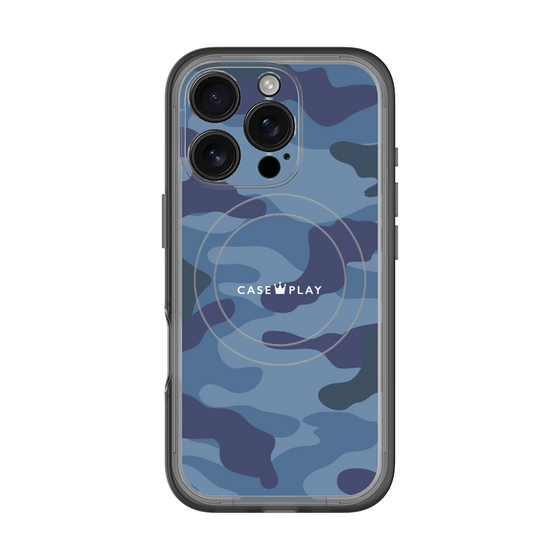 スリムプロテクションプレミアムケース with MagSafe［ Camouflage - Blue ］