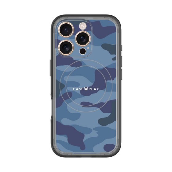 スリムプロテクションプレミアムケース with MagSafe［ Camouflage - Blue ］