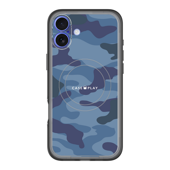 スリムプロテクションプレミアムケース with MagSafe［ Camouflage - Blue ］