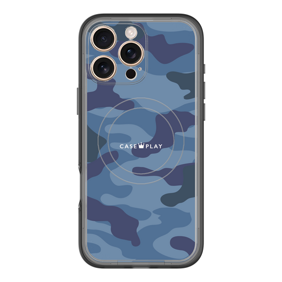 スリムプロテクションプレミアムケース with MagSafe［ Camouflage - Blue ］