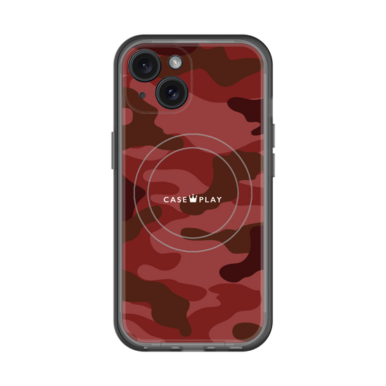 スリムプロテクションプレミアムケース with MagSafe［ Camouflage - Red ］
