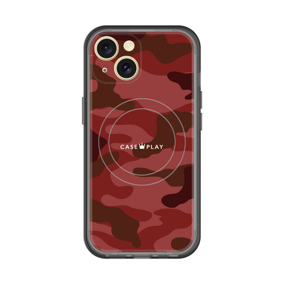 スリムプロテクションプレミアムケース with MagSafe［ Camouflage - Red ］