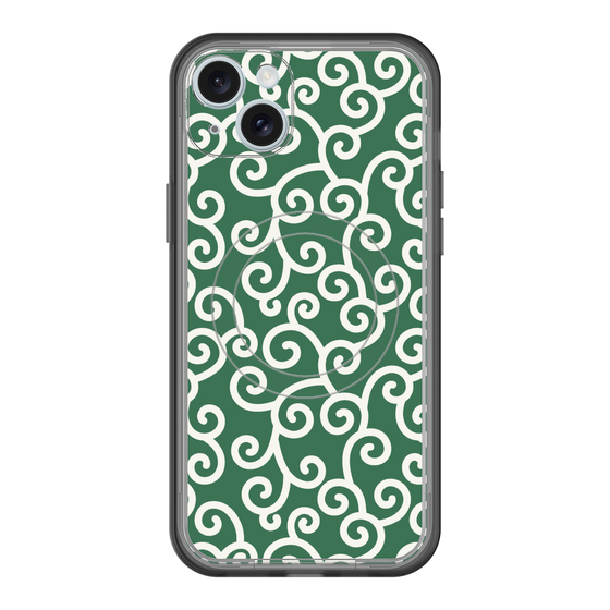スリムプロテクションプレミアムケース with MagSafe［ 唐草模様 - Green ］