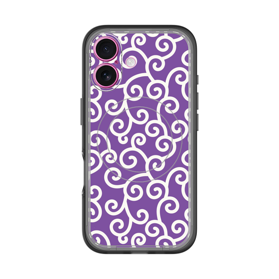 スリムプロテクションプレミアムケース with MagSafe［ 唐草模様 - Purple ］