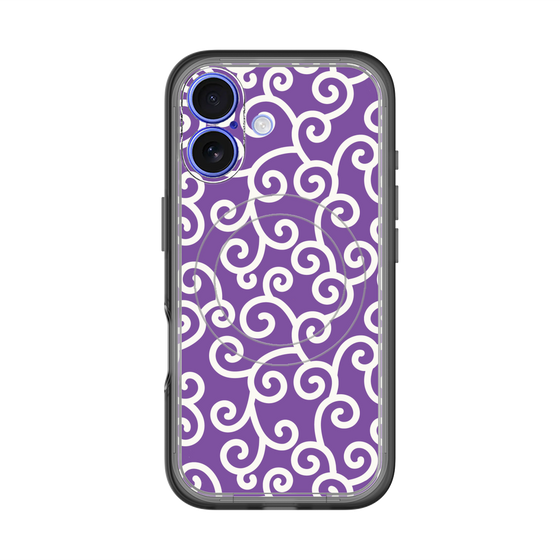 スリムプロテクションプレミアムケース with MagSafe［ 唐草模様 - Purple ］