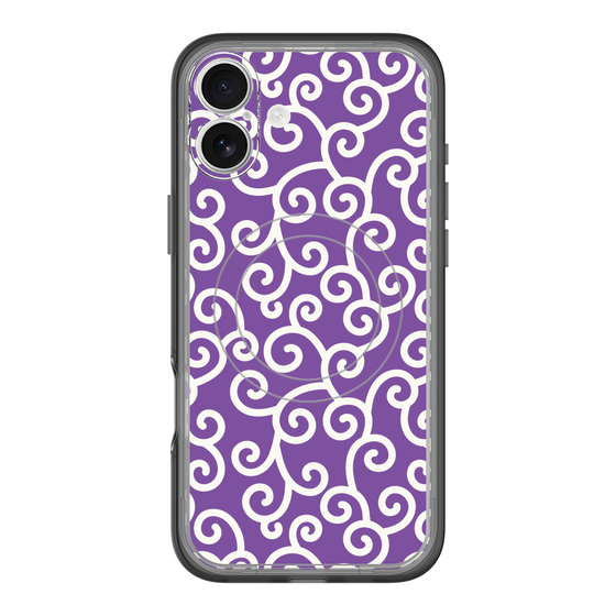 スリムプロテクションプレミアムケース with MagSafe［ 唐草模様 - Purple ］