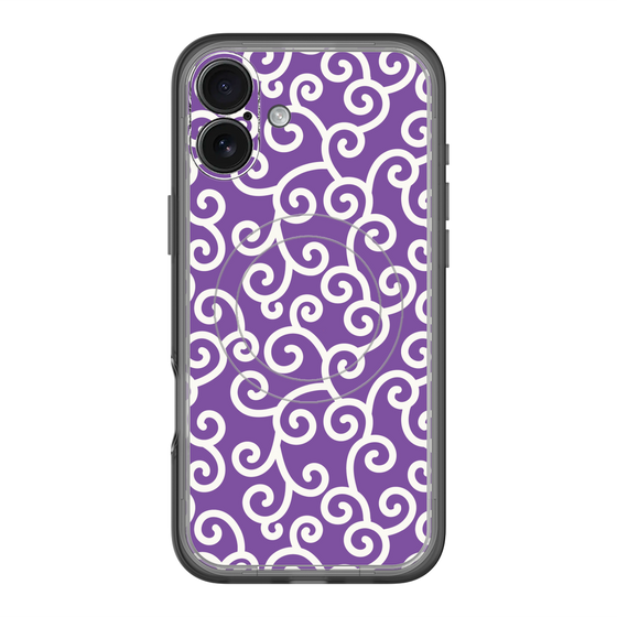 スリムプロテクションプレミアムケース with MagSafe［ 唐草模様 - Purple ］