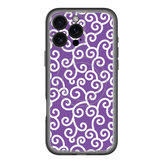 スリムプロテクションプレミアムケース with MagSafe［ 唐草模様 - Purple ］