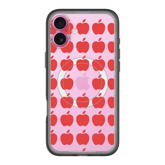 スリムプロテクションプレミアムケース with MagSafe［ Apple - Red ］