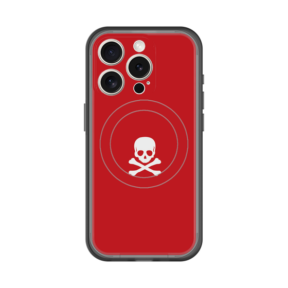 スリムプロテクションプレミアムケース with MagSafe［ スカル - Red ］