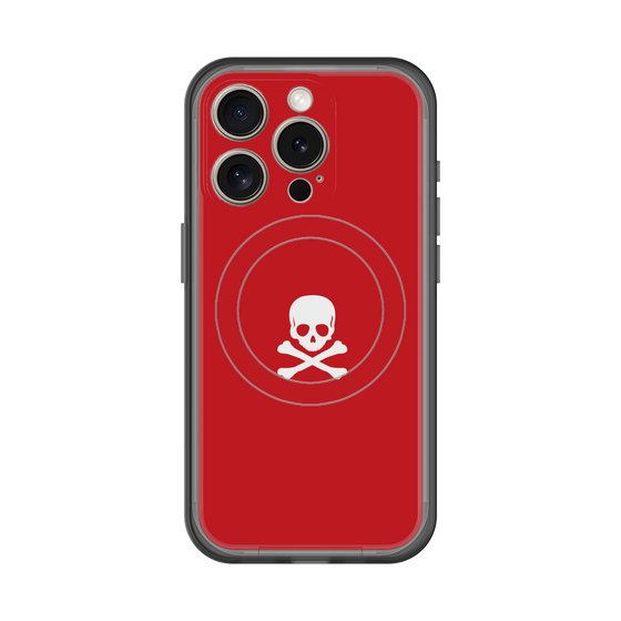 スリムプロテクションプレミアムケース with MagSafe［ スカル - Red ］